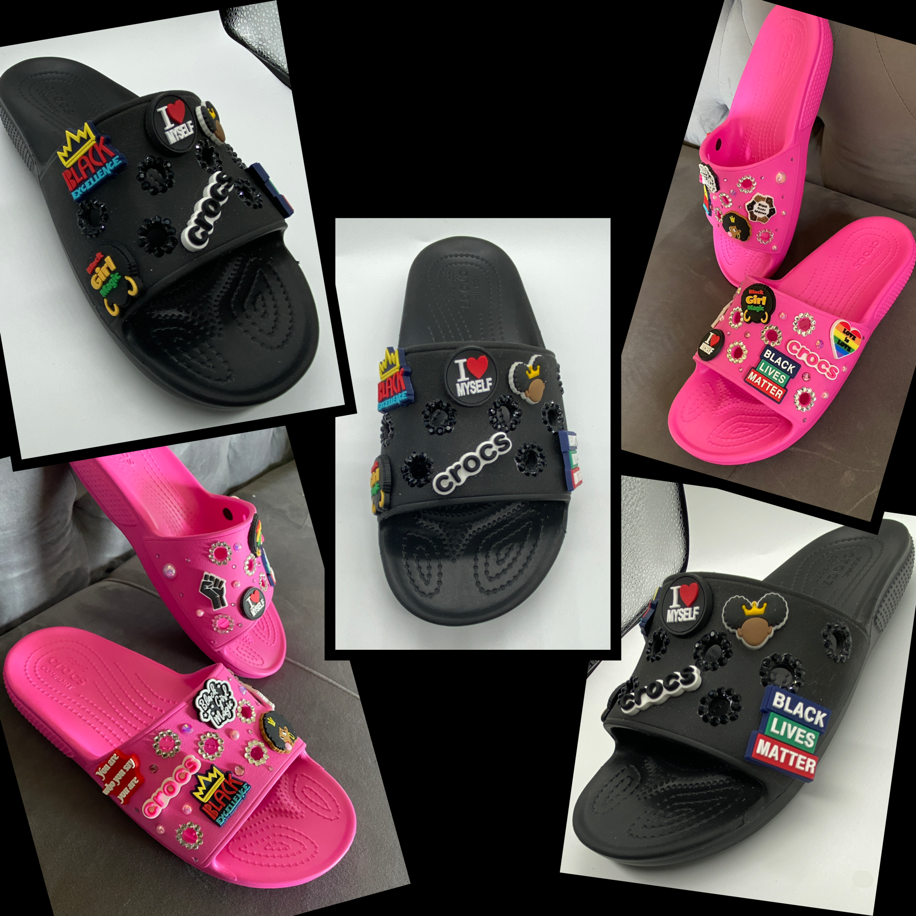 Black Custom Crocs 11W